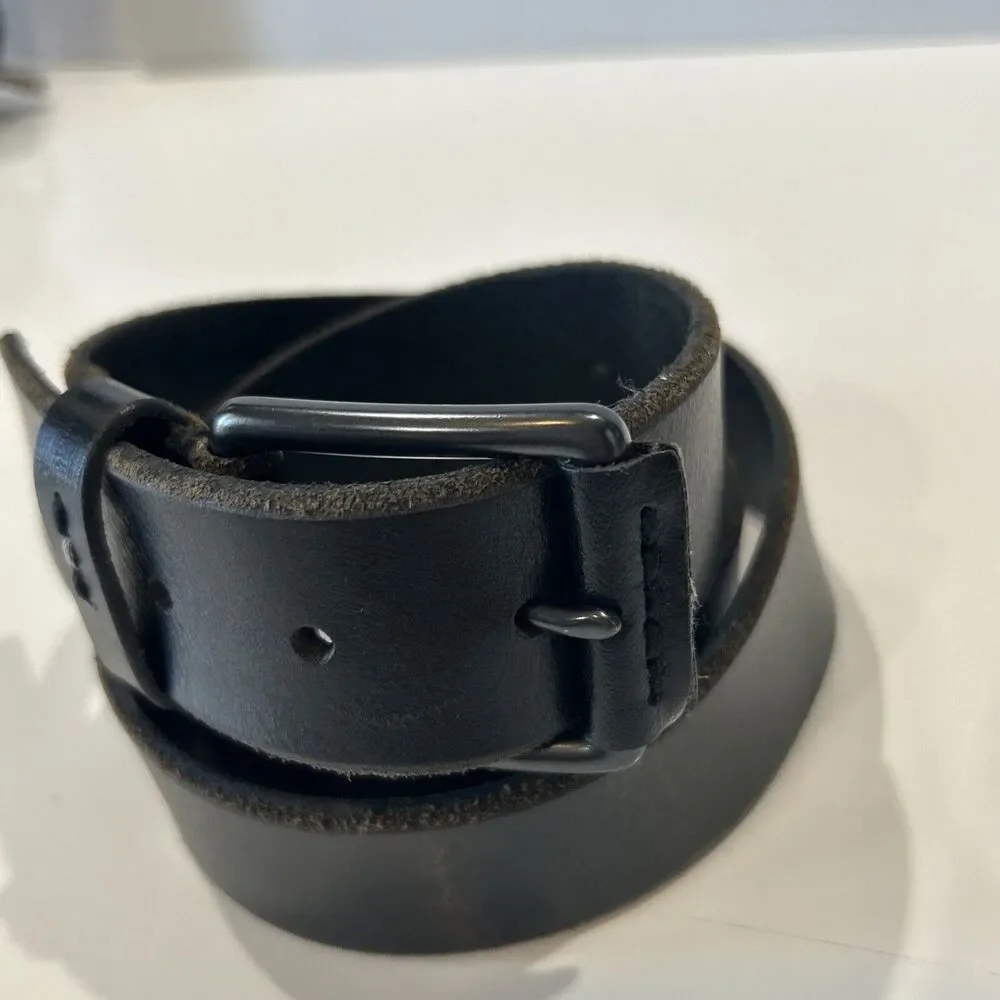 Levi's Black Genuine Leather Handcrafted Rugged Distressed Work Belt Men's 38
